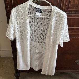 Southern Lady Ivory Open-Knit Cardigan